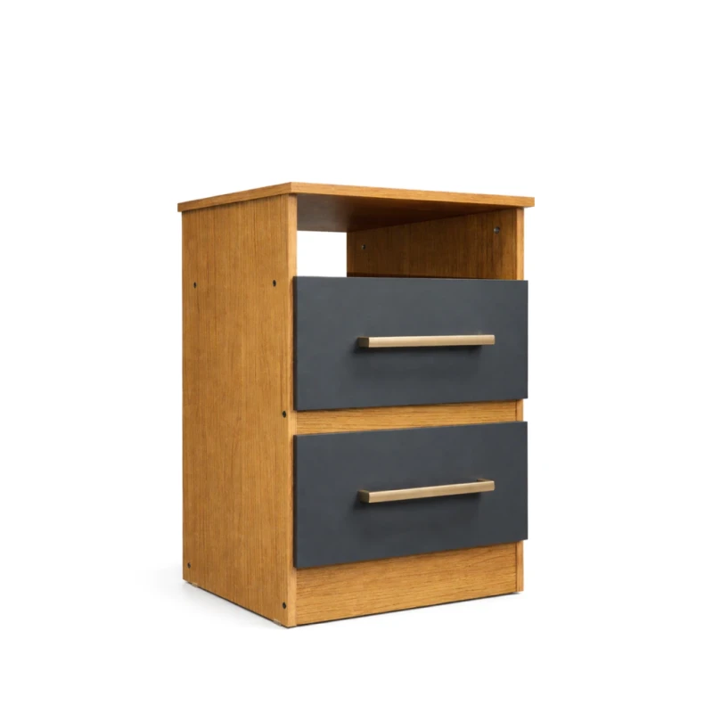 MESA LUZ FORTALEZA 2 CAJONES GRFITO/TECA