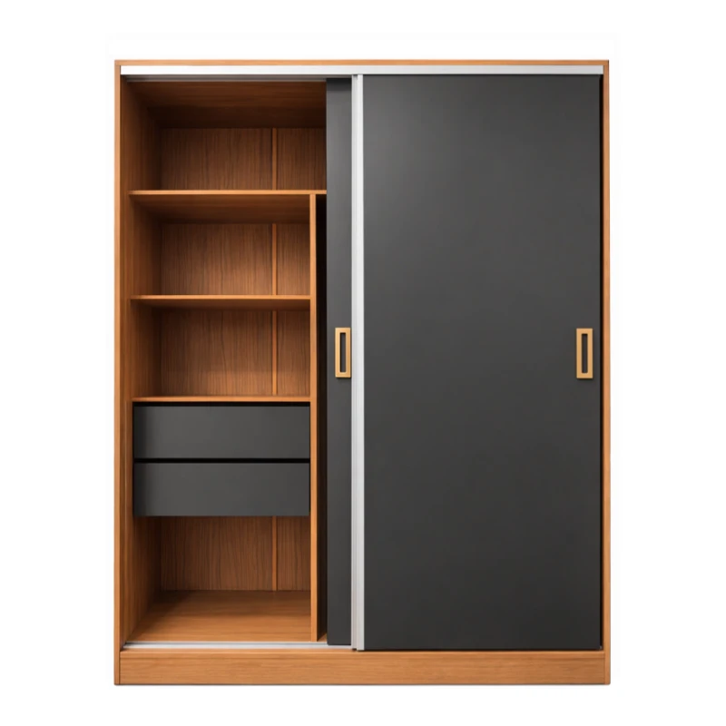 ROPERO FORTALEZA PREMIUM 2 PUERTAS CORREDIZAS GRAFITO/TECA